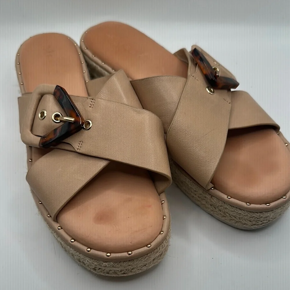 Gianni Bini Sz 8 Tan Espadrille Platform Sandals